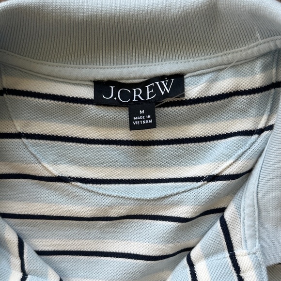 J. Crew Striped Polo Crop Top in Light Blue, Navy & White - Picture 2 of 5
